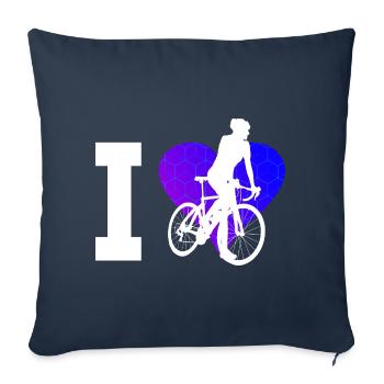 Vélo de route pour femmes Vélo de route Vélo de route Vélo de route - Housse de coussin décorative 45 x 45 cm - bleu marine - Devant