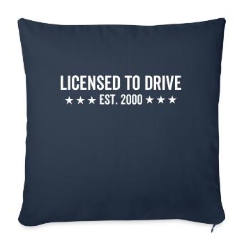 Fahrerlaubnis Est. 2000 - Sofakissenbezug 45 x 45 cm - Navy - Vorne