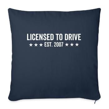 Fahrerlaubnis Est. 2007 - Sofakissenbezug 45 x 45 cm - Navy - Vorne
