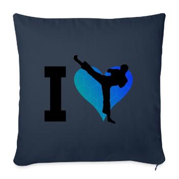 Boxe féminine Kickboxing Kickboxing Kickboxing - Housse de coussin décorative 45 x 45 cm - bleu marine - Devant