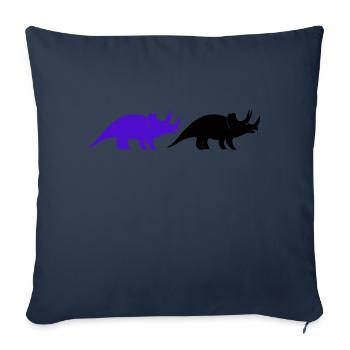 Tricératops - Housse de coussin décorative 45 x 45 cm - bleu marine - Devant