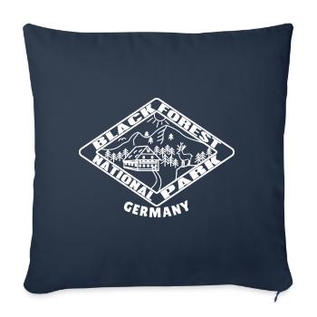 Randonneurs du parc national de la Forêt-Noire - Housse de coussin décorative 45 x 45 cm - bleu marine - Devant
