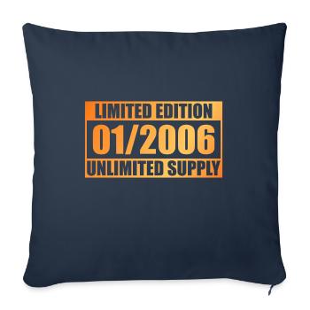Edition Limitée 18ème Anniversaire - ꝏ Fourniture 01/2006 - Housse de coussin décorative 45 x 45 cm - bleu marine - Devant