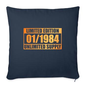 Édition Limitée 40ème Anniversaire - ꝏ Fourniture 01/1984 - Housse de coussin décorative 45 x 45 cm - bleu marine - Devant