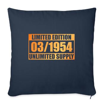 70e anniversaire édition limitée - ꝏ approvisionnement 03/1954 - Housse de coussin décorative 45 x 45 cm - bleu marine - Devant