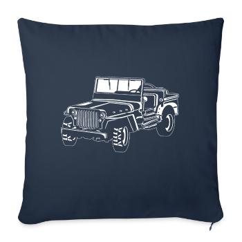 4x4 / Jeep SUV 02_wei ß - Housse de coussin décorative 45 x 45 cm - bleu marine - Devant