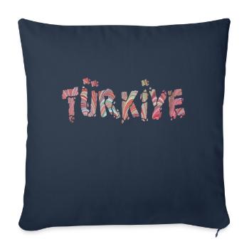 Lettrage Türkiye 106 - Housse de coussin décorative 45 x 45 cm - bleu marine - Devant