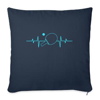 Tischtennis Schlaeger Herz Herzschlag - Sofakissenbezug 45 x 45 cm - Navy - Vorne