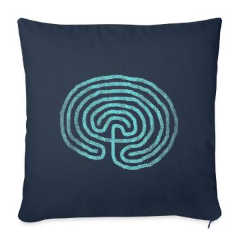 Labyrinthe Méditation Guérison Salut Spirituel - Housse de coussin décorative 45 x 45 cm - bleu marine - Devant