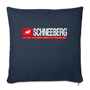 Schneeberg Wu de walder haamlich rauschen - Housse de coussin décorative 45 x 45 cm - bleu marine - Devant