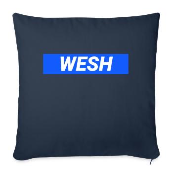 Wesh France - Housse de coussin décorative 45 x 45 cm - bleu marine - Devant