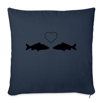 Fish Love - Sofa pillowcase 17,3'' x 17,3'' (45 x 45 cm) - navy - Front