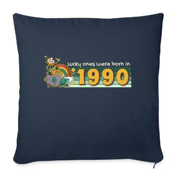 Les chanceux sont nés en 1990 tee St. Patrick’s - Housse de coussin décorative 45 x 45 cm - bleu marine - Devant