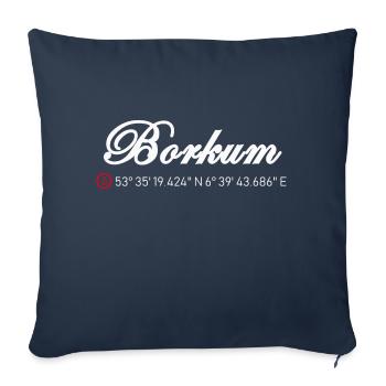 Borkum Koordinaten - Sofakissenbezug 45 x 45 cm - Navy - Vorne