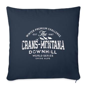 Crans Montana downhill world series 1987 - Housse de coussin décorative 45 x 45 cm - bleu marine - Devant