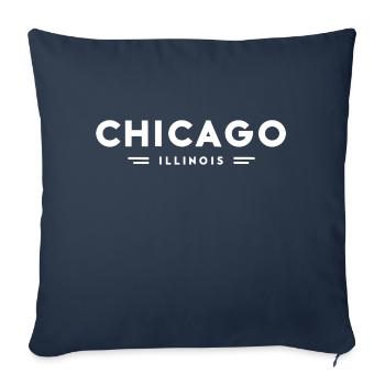 Chicago - Illinois - Housse de coussin décorative 45 x 45 cm - bleu marine - Devant