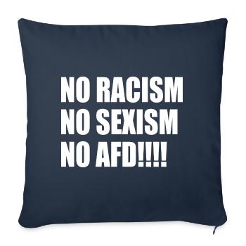 no racism no sexism no afd - Sofa pillowcase 17,3'' x 17,3'' (45 x 45 cm) - navy - Front