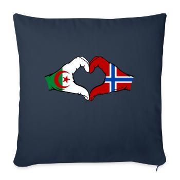 Algerien Norwegen Flagge Haende Herzform - Sofakissenbezug 45 x 45 cm - Navy - Vorne