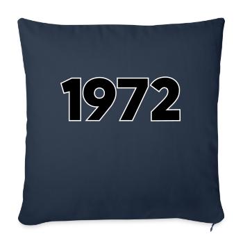 1972 Année de naissance - Housse de coussin décorative 45 x 45 cm - bleu marine - Devant