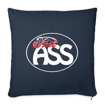 Logo First Ass - Cadre - FA03 - Housse de coussin décorative 45 x 45 cm - bleu marine - Devant
