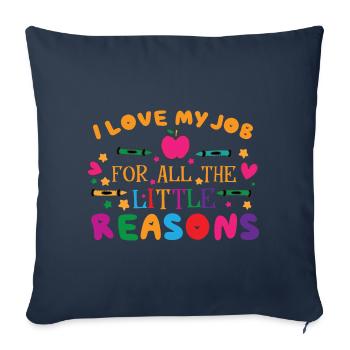 Professeur de maternelle mignon Enseignant d’école - Housse de coussin décorative 45 x 45 cm - bleu marine - Devant