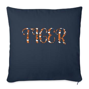 Police de tigre - Housse de coussin décorative 45 x 45 cm - bleu marine - Devant