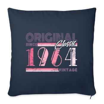 60e anniversaire 2024 Célébration meilleur de l’année 1964 - Housse de coussin décorative 45 x 45 cm - bleu marine - Devant