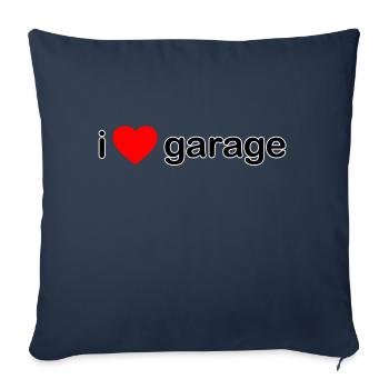 J'aime Garage DJ - Housse de coussin décorative 45 x 45 cm - bleu marine - Devant