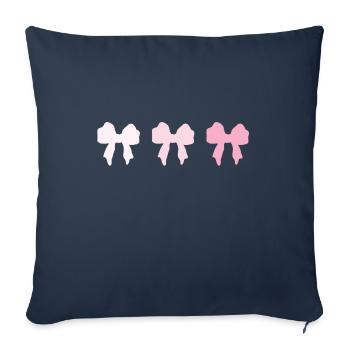 Ballet idée cadeau ruban rose silhouette - Housse de coussin décorative 45 x 45 cm - bleu marine - Devant