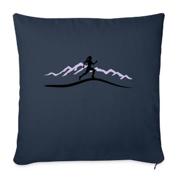 Running Woman, Runner & Mountains - Sofa pillowcase 17,3'' x 17,3'' (45 x 45 cm) - navy - Front