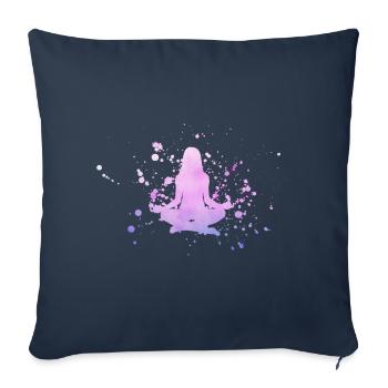 Yoga Asana Art - Sofa pillowcase 17,3'' x 17,3'' (45 x 45 cm) - navy - Front
