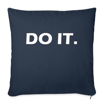 Fais-le. - Housse de coussin décorative 45 x 45 cm - bleu marine - Devant