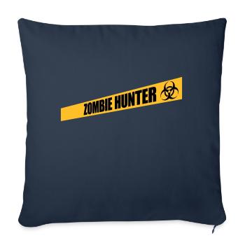 citation d’Halloween de chasseur de zombies - Housse de coussin décorative 45 x 45 cm - bleu marine - Devant