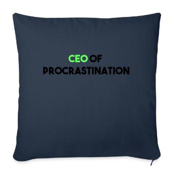 PDG DE LA PROCRASTINATION - Housse de coussin décorative 45 x 45 cm - bleu marine - Devant