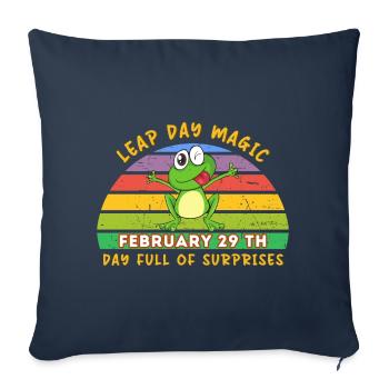 Leap Day Magic - une journée pleine de surprises - Housse de coussin décorative 45 x 45 cm - bleu marine - Devant