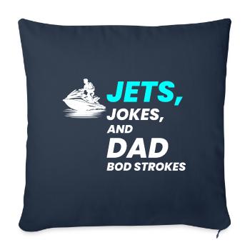 Jet Ski Papa Humour Sports nautiques Plaisir d’été - Housse de coussin décorative 45 x 45 cm - bleu marine - Devant