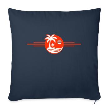 Plage Palmiers Mer - Housse de coussin décorative 45 x 45 cm - bleu marine - Devant