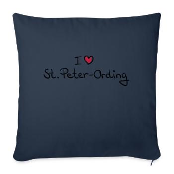 i_love_st_peter_ording__f2 - Sofa pillowcase 17,3'' x 17,3'' (45 x 45 cm) - navy - Front