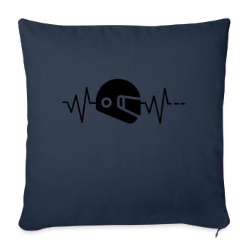 Herzschlag Helm - Sofakissenbezug 45 x 45 cm - Navy - Vorne