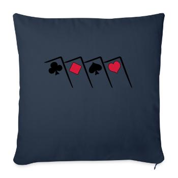 Pokern Poker all in Texas Holdem Karten Shirt - Housse de coussin décorative 45 x 45 cm - bleu marine - Devant