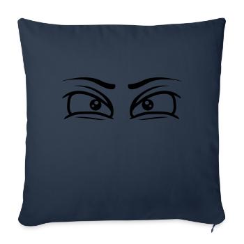 Eyes concentrated gaze - Sofa pillowcase 17,3'' x 17,3'' (45 x 45 cm) - navy - Front