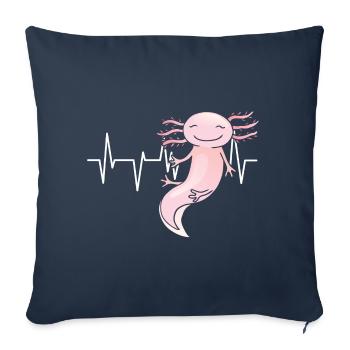 Drôle Axolotl Mignon Kawaii Animal Fun Liebhab - Housse de coussin décorative 45 x 45 cm - bleu marine - Devant