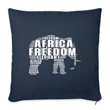 Famille Eléphant Mama Baby Africa - Housse de coussin décorative 45 x 45 cm - bleu marine - Devant