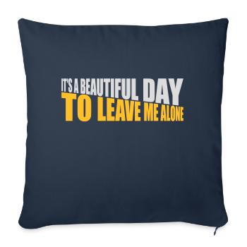 Journée Laissez-moi tranquille - Housse de coussin décorative 45 x 45 cm - bleu marine - Devant