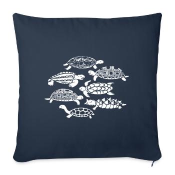 Tortues, Reptiles, Conservation des espèces, Mer, Nature - Housse de coussin décorative 45 x 45 cm - bleu marine - Devant