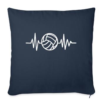 Volley-ball Battement de cœur mignon drôle - Housse de coussin décorative 45 x 45 cm - bleu marine - Devant