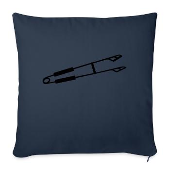 Grillzange GRILL PINCES Grillbesteck - Housse de coussin décorative 45 x 45 cm - bleu marine - Devant
