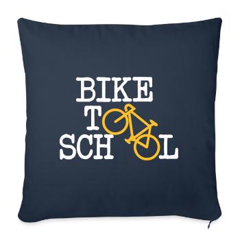 bike to school - Sofa pillowcase 17,3'' x 17,3'' (45 x 45 cm) - navy - Front