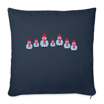 bonhomme de neige équipage - Housse de coussin décorative 45 x 45 cm - bleu marine - Devant