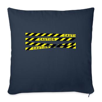 caution_f2 - Sofa pillowcase 17,3'' x 17,3'' (45 x 45 cm) - navy - Front